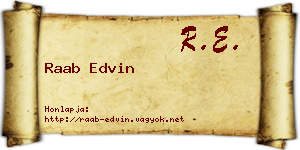 Raab Edvin névjegykártya